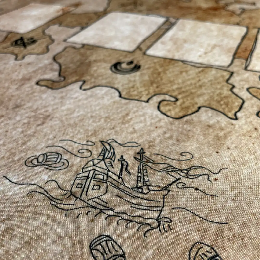 Gros plan sur le tapis de jeu