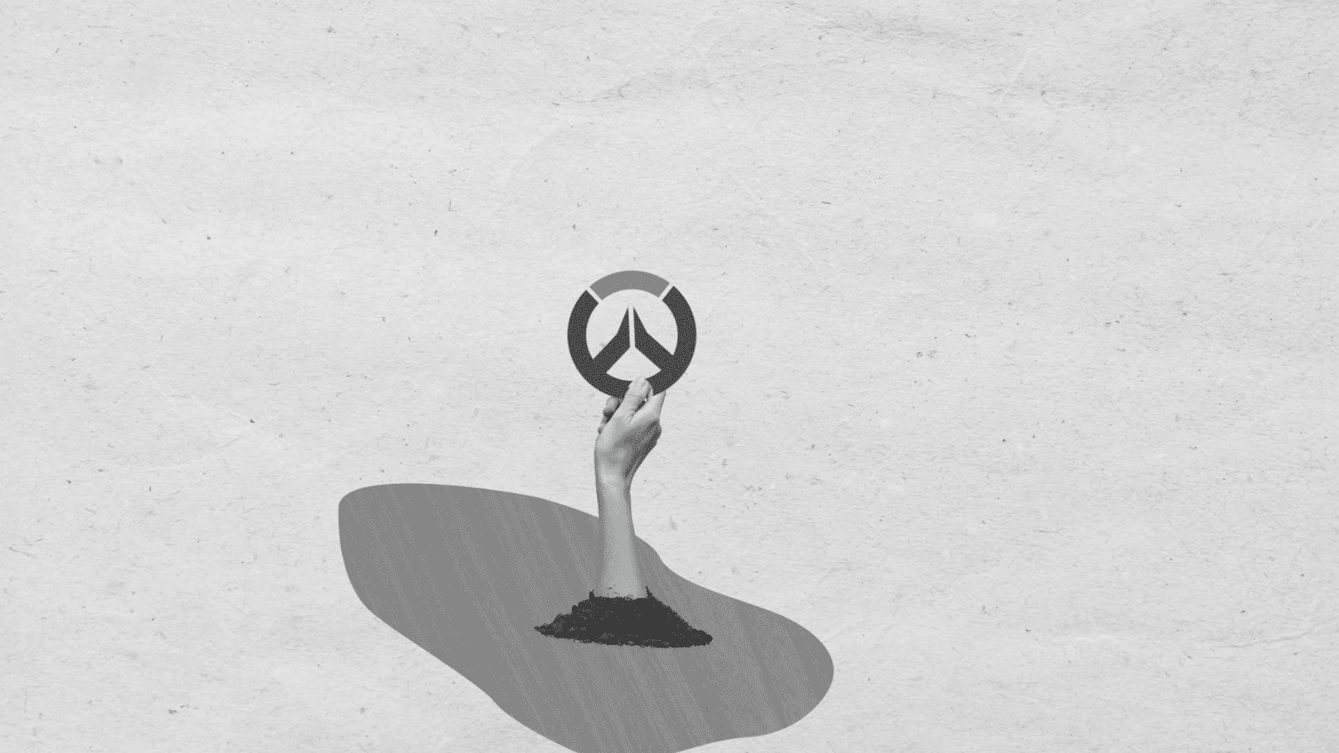 Logo du jeu Overwatch au milieu des tombes avec la mention : Cheers Love