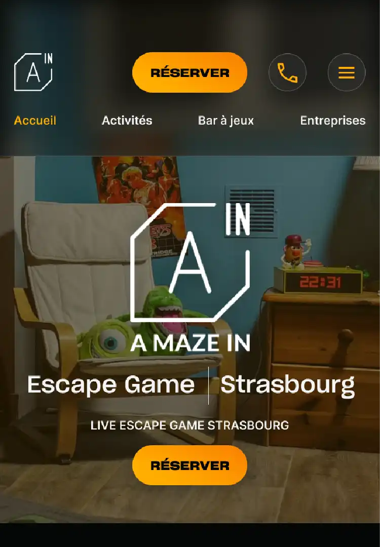 Capture de la page d'accueil version mobile