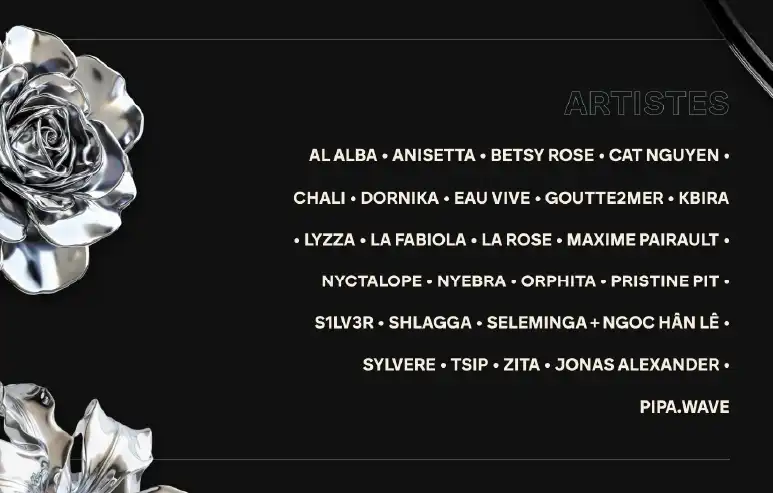 Capture du site web version desktop section Artistes