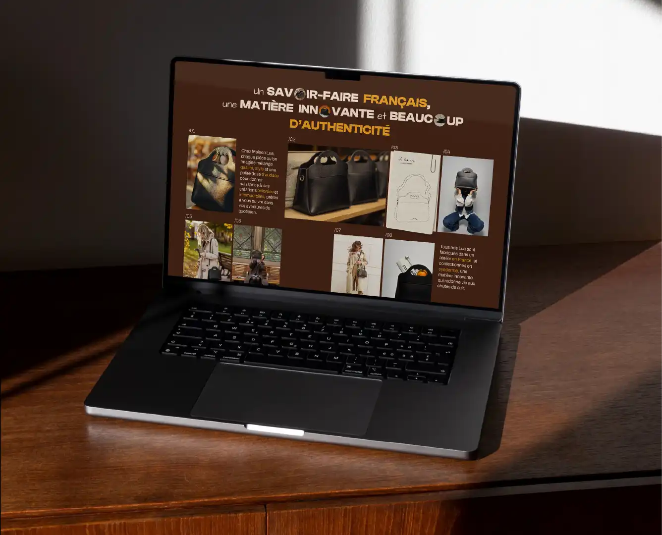 Mockup laptop du site web version desktop