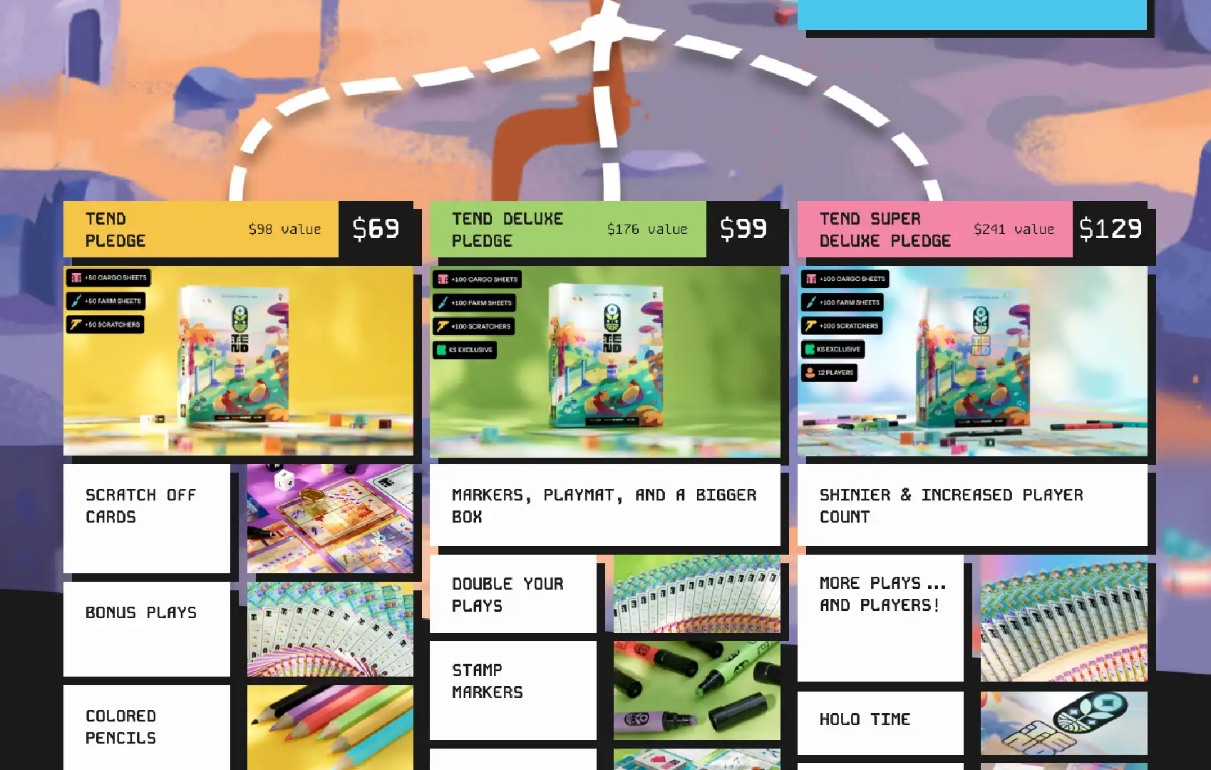 Capture de la landing page section Récompenses de la campagne