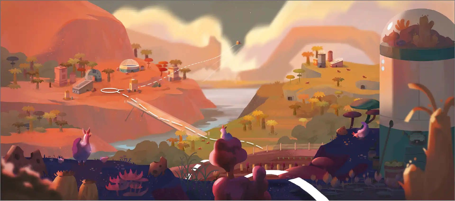 Illustration du paysage de l'univers Tend