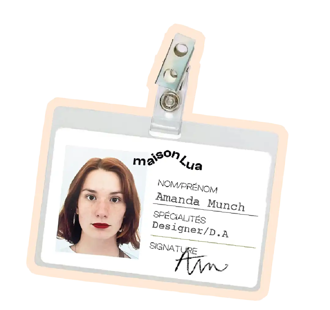 Badge d'Amanda Munch, Designeuse et Direcrice Artistique