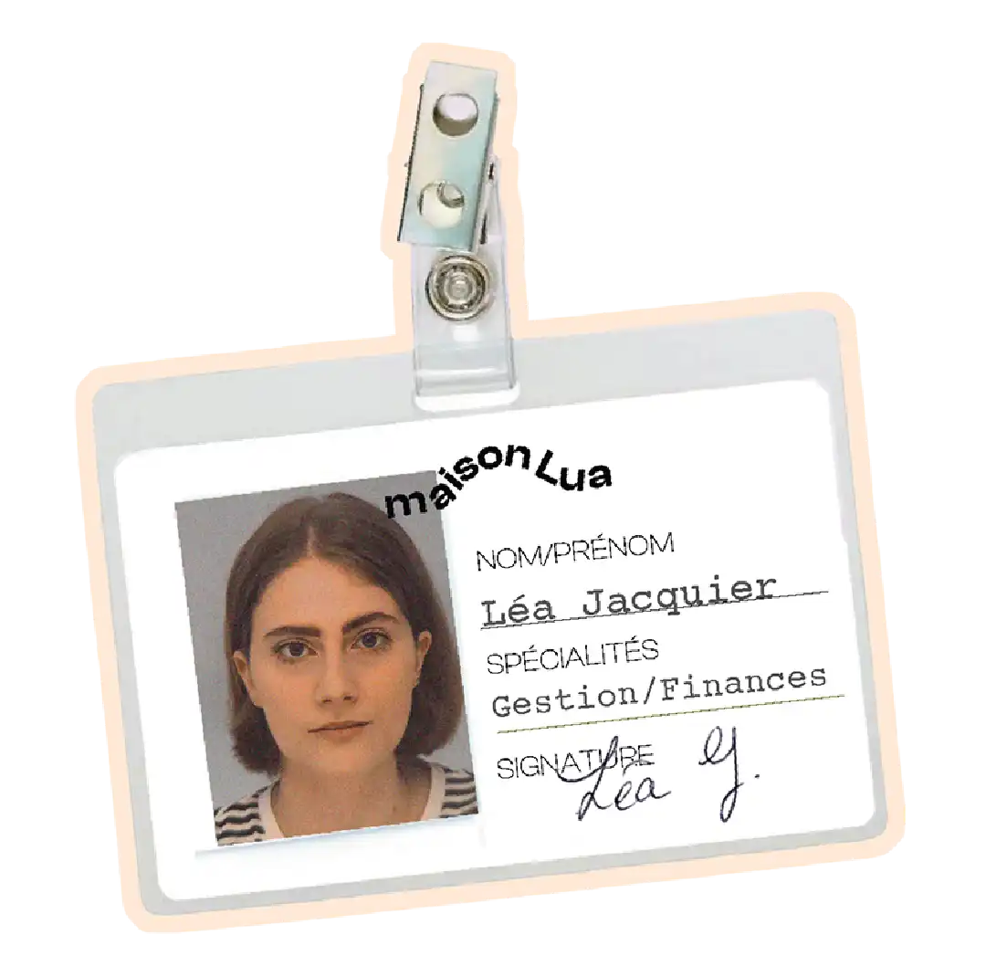 Badge de Léa Jacquier, Gestionnaire et Comptable